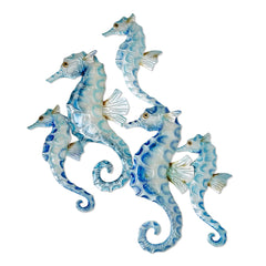 Seahorse Group Of Five Wall Decor Blue