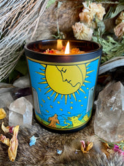 Moon Tarot Candle - 8.5oz, Soy and Coconut Oil, Skin-Safe, Black Pepper, Orange, and Patchouli