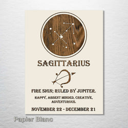 Zodiac Wall Hanging - Sagittarius, Papier Blanc