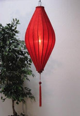 Silk and Bamboo Lantern Oval 4'