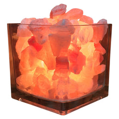 Himalayan Aromatherapy Salt Lamp with UL Listed Dimmer Cord (Square)