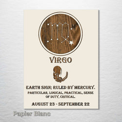 Zodiac Wall Hanging - Virgo, Papier Blanc