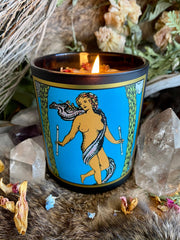 World Tarot Candle - 8.5oz, Soy and Coconut Candle, Skin-Safe, Ginger, Lemongrass, Cedar
