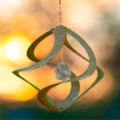 Verdi Gris Cosmix Garden Spinner w/ Crystal – 11”