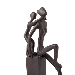Playfulness Mother and Child Cast Iron Sculpture