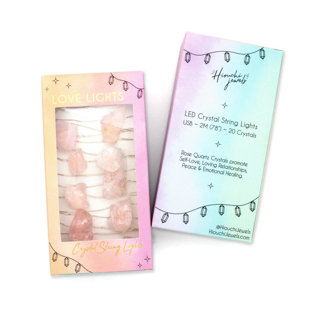 Love Lights ~ Crystal String Lights ~ Rose Quartz