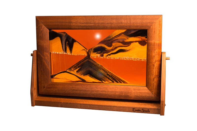 Alder Wood (Traditional) Moving Sand Art Pictures: Ocean Blue / Medium