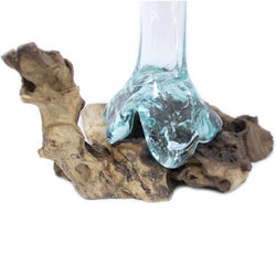 MGW-04 - Molten Glass on Wood - Vase