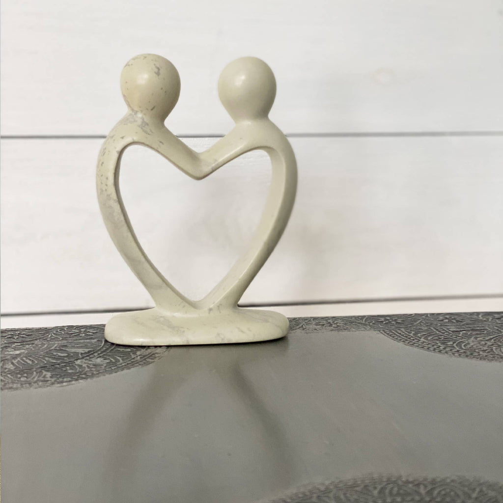 Lover's Heart Soapstone Sculptures - Natural Stone: 4