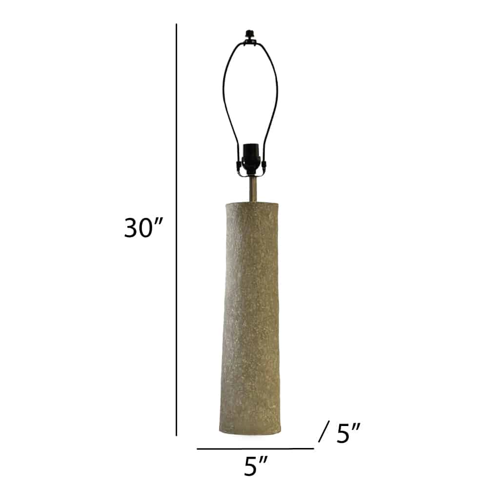 Chronicle Pillar Lamp Base Gray, Base Made of Recycled Paper