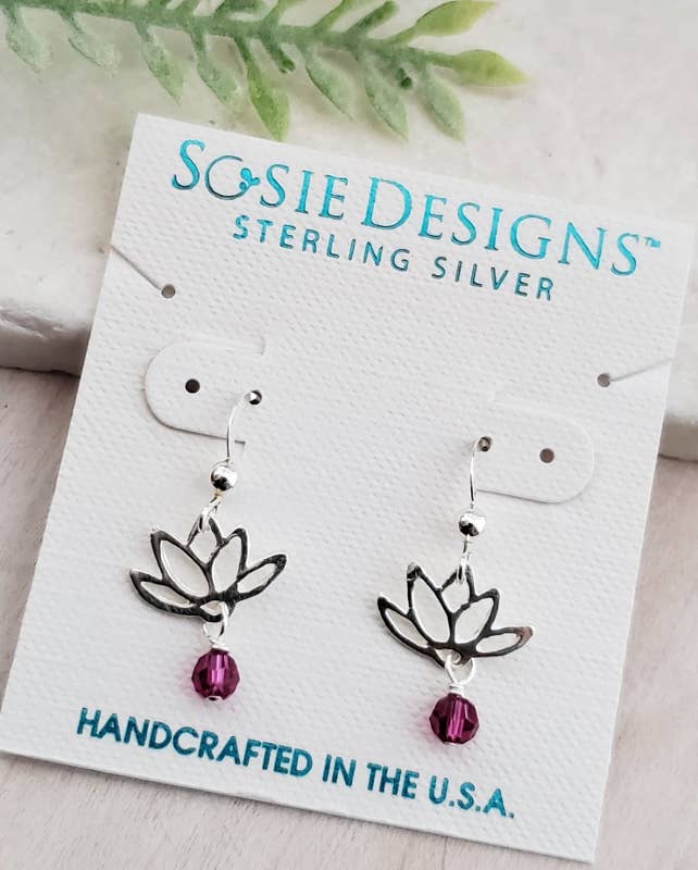 Lotus Blooms Earrings In Fuchsia