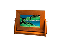 Cherry Wood (Traditional) Moving Sand Art Pictures: Ocean Blue / XLarge