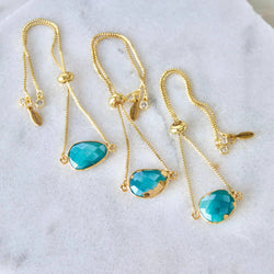 Faceted Gemstone Adjustable Bracelet, Capri