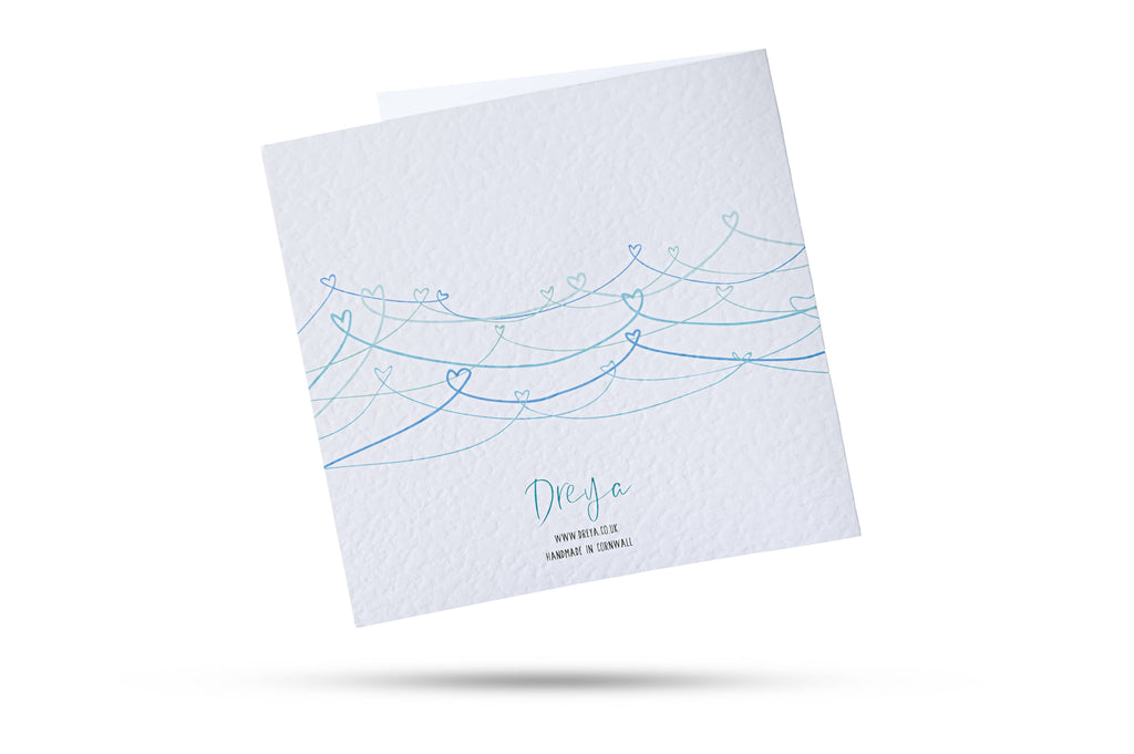 For You, Love Me (Blue) Greeting Card With Fused Glass Gift