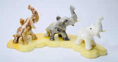 5” Marble 3 Elephants with base