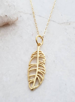 Gold Feather Necklace