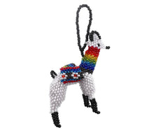 Beaded Llama Figurine Seed Bead Hanging Ornament
