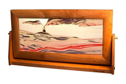 Cherry Wood (Traditional) Moving Sand Art Pictures: Ocean Blue / Small