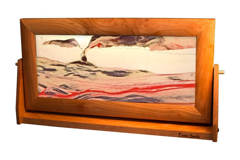 Cherry Wood (Traditional) Moving Sand Art Pictures: Volcanic Clear / Small