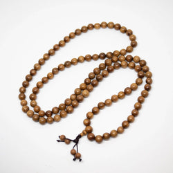 Gold Phoebe Wood Zen 108 Bead Mala - Prayer Beads - 8mm