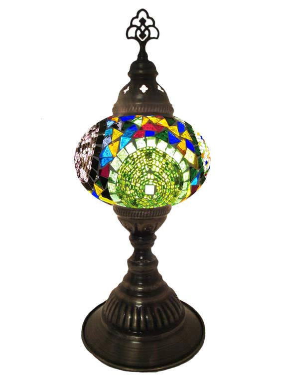 Mosaic Desk Lamp - Multi Colored Circles