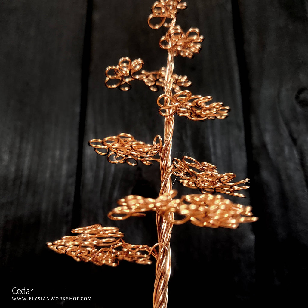Cedar Tree Copper Wire Tree on Ohko Dragon Stone Sculpture