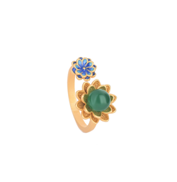 Double Flower Open Ring