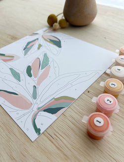 Lush Tropicals Meditative Art Paint by Number Kit+ Easel