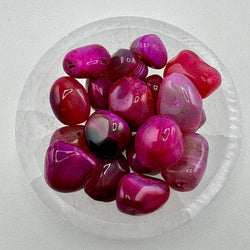Tumbled Pink Agate Crystals: Agate
