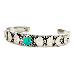 Moon Phases Cuff Bracelet | Turquoise