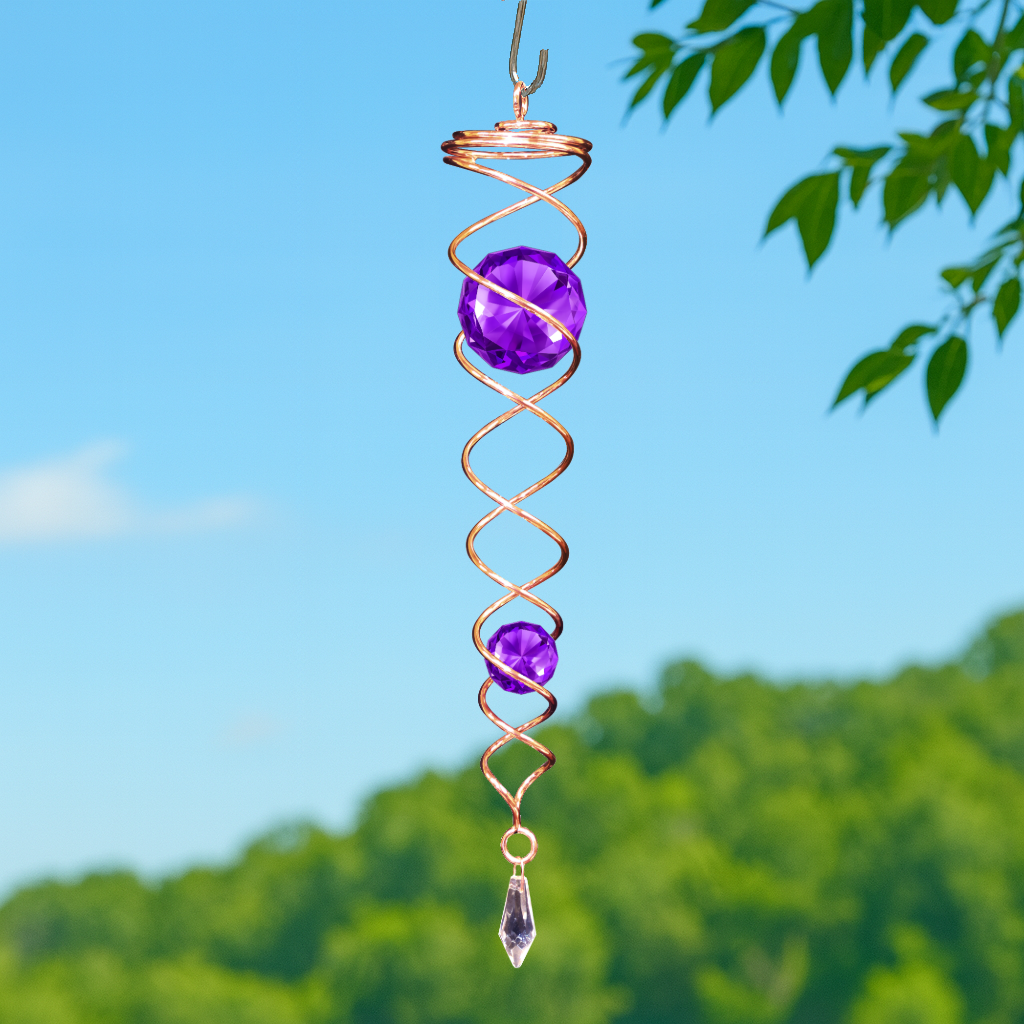 Copper / Purple - Crystal Twister Wind Spinner