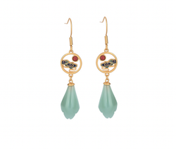 Chinese Style Enamel  Sunrise Earrings