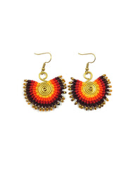 Macrame Sunbeam Earrings: Orange