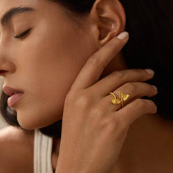 Freedom to Soar Adjustable Butterfly Double Butterfly Ring