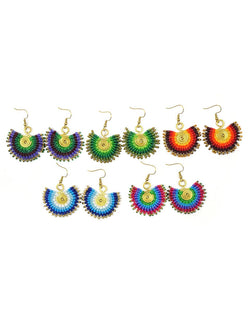 Macrame Sunbeam Earrings: Orange