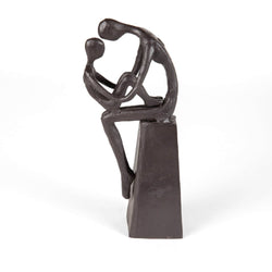 Mother and Child Tender Embrace Cast Iron Sculpture