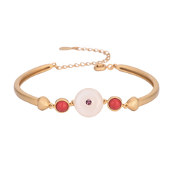 A Pink Eye In Jade Bracelet