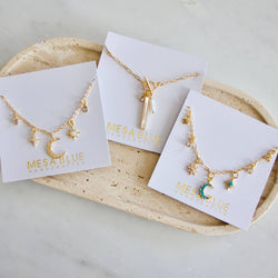 CZ, Mother of Pearl, Freshwater Pearl,Charm Toggle Necklace 
