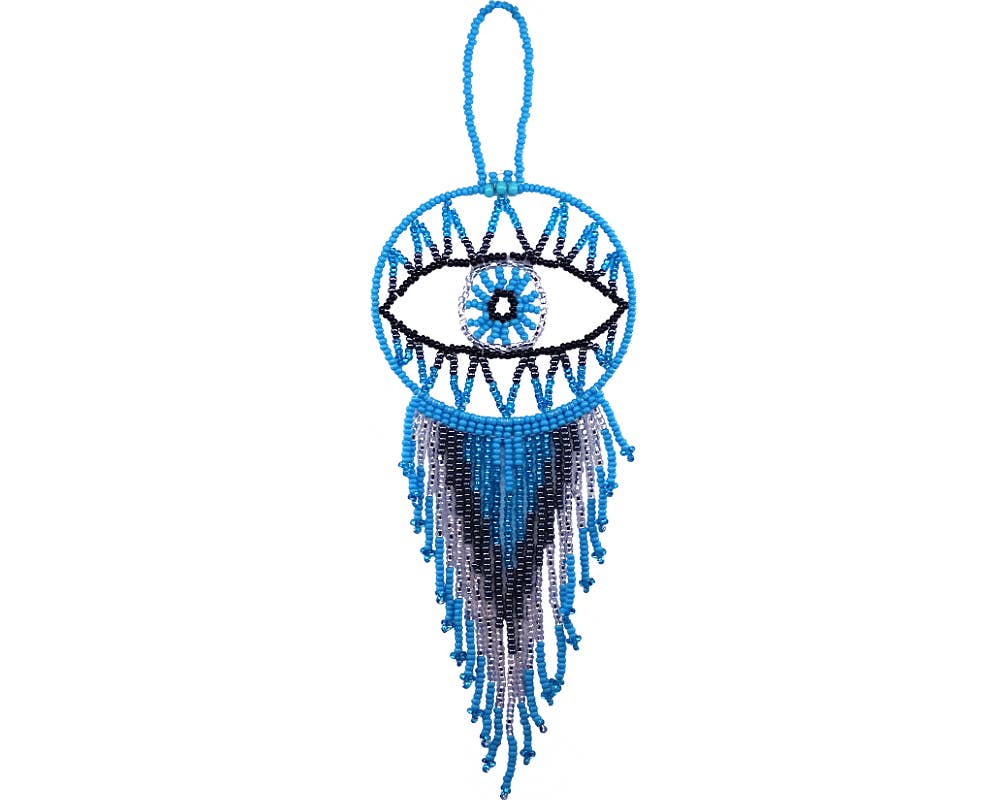 Round Beaded Evil Eye Dream Catcher Hanging Ornament