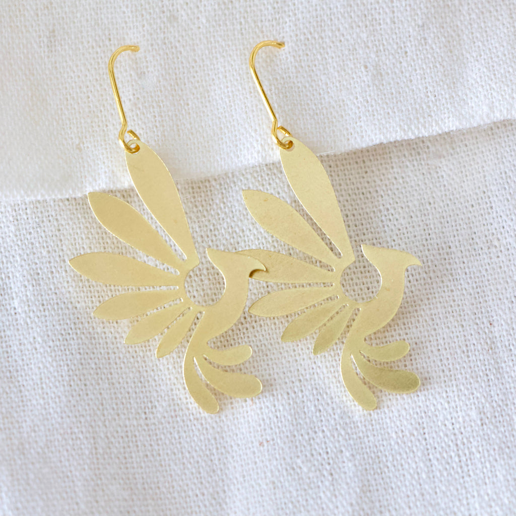 Brass Pheonix Earrings