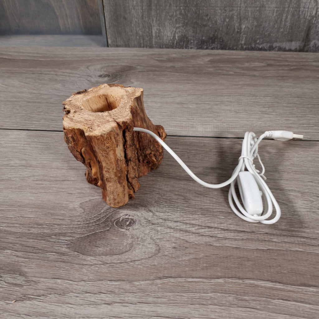 LED Crystal Display Light Stand – Wholesale for Retailers : Tree Stump White