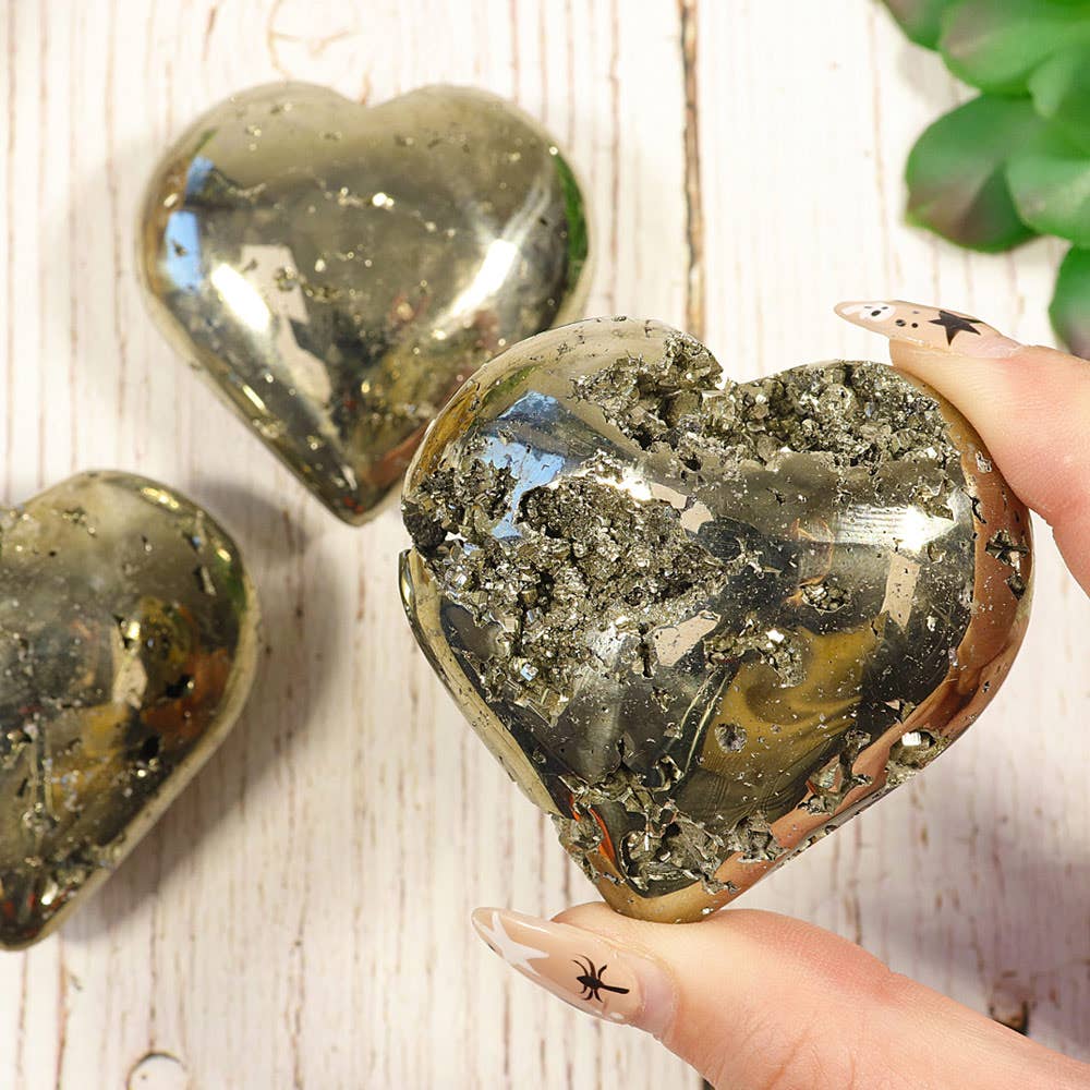 Natural Pyrite Heart (Medium)