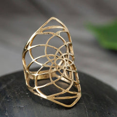 Brass Sri Yantra Ring: 8