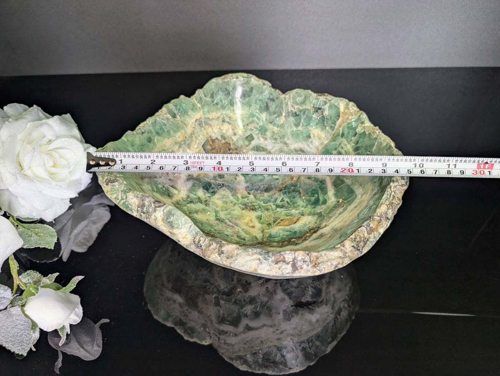 Incredible Stone Bowl Handmade from Fluorite, Crystal Bowl