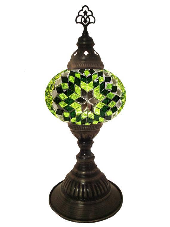 Mosaic Desk Lamp - Green Star
