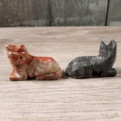 Soapstone Animals: Laying Cat