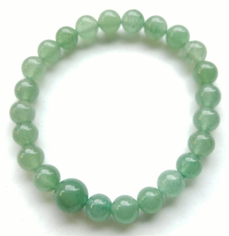 Green Aventurine Beaded Bracelet - Wrist Mala - 8mm
