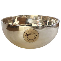 Engraved Silver Full Moon Singing Bowl: Small (4”x2.7”) 14.10 oz