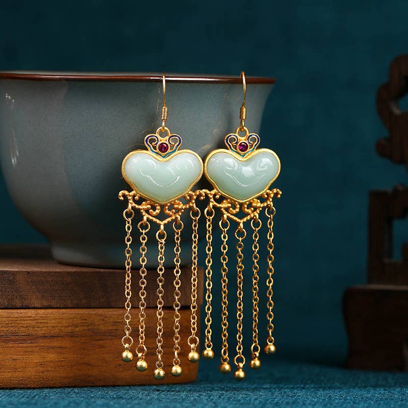 Hearty Jade Earrings