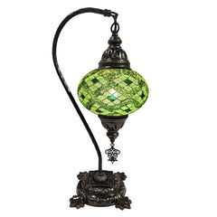 Hanging Mosaic Desk Lamp - Green 3 row glass mosaic diamond